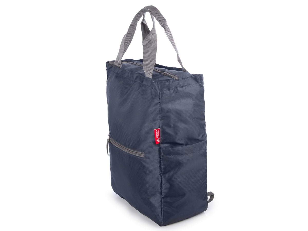 Navy Blue Folding Backpack for Small Bag Material Lightweight Amber Armory Packaging status original