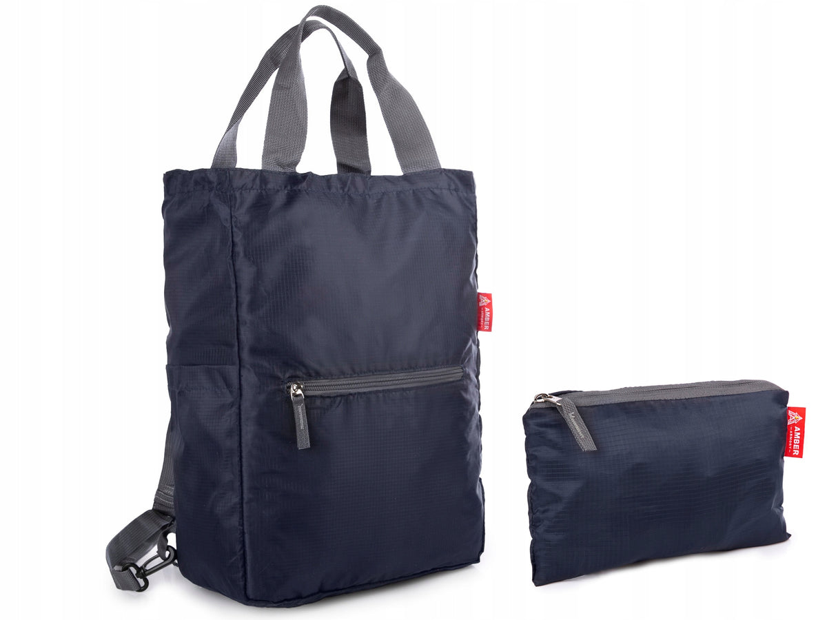 Navy Blue Folding Backpack for Small Bag Material Lightweight Amber Armory