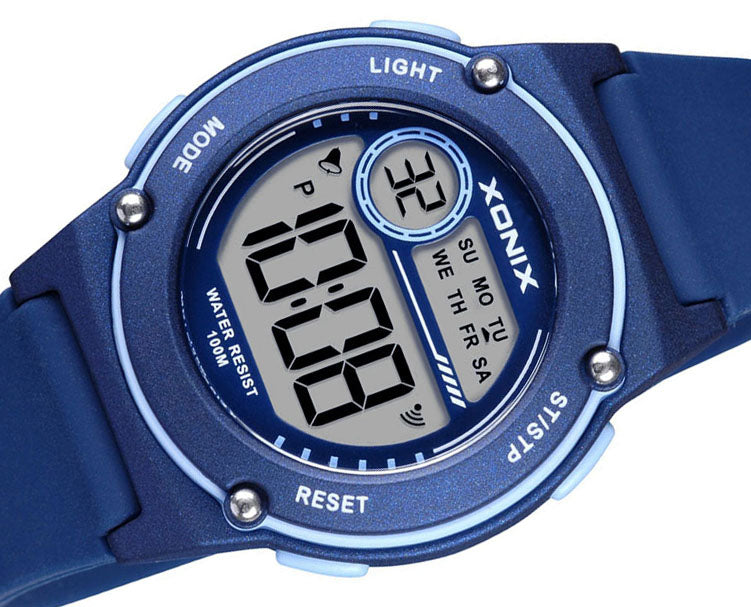 Navy Blue Sports Watch For Boy Silicone Electronic Strap Wodoo Additional features nickel-free