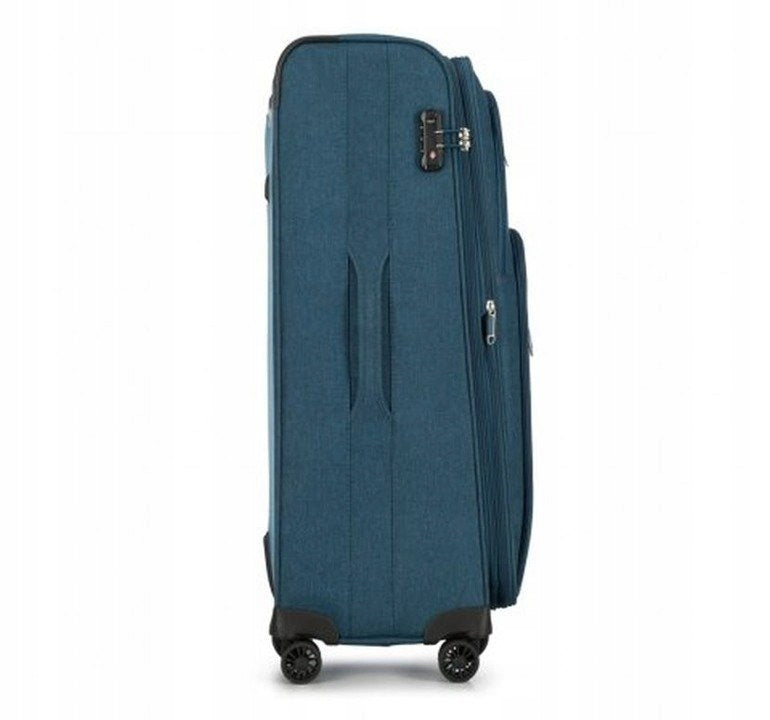 Navy blue suitcase large WITTCHEN 56-3S-503-91 soft roomy zipper TSA light Model 56-3S-503-91