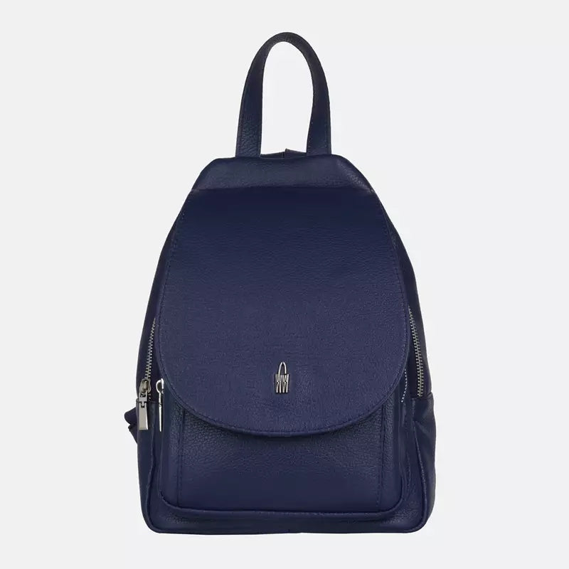 Navy blue women's leather backpack elegant backpack NAVI by Wojewodzic Brand Wojewodzic