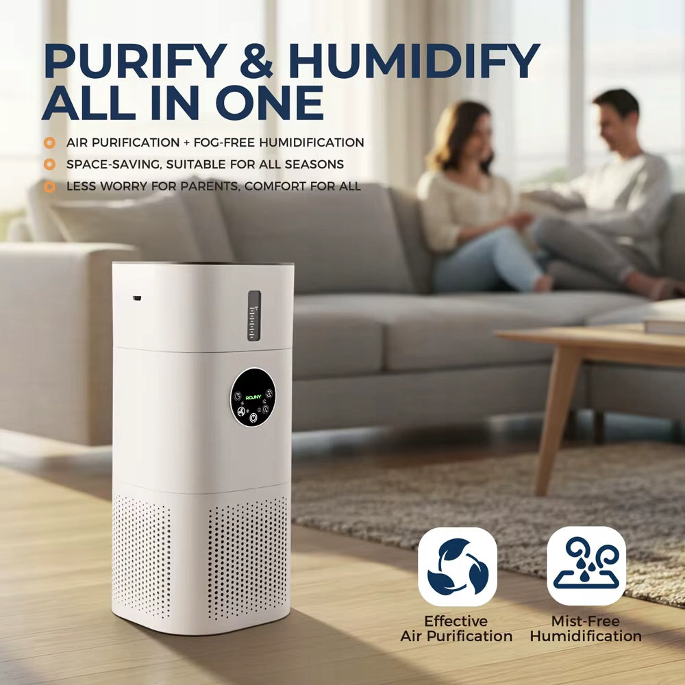 Nawilżacz ewaporacyjny ROJNY z oczyszczaczem HEPA 400 ml/h 60 m²