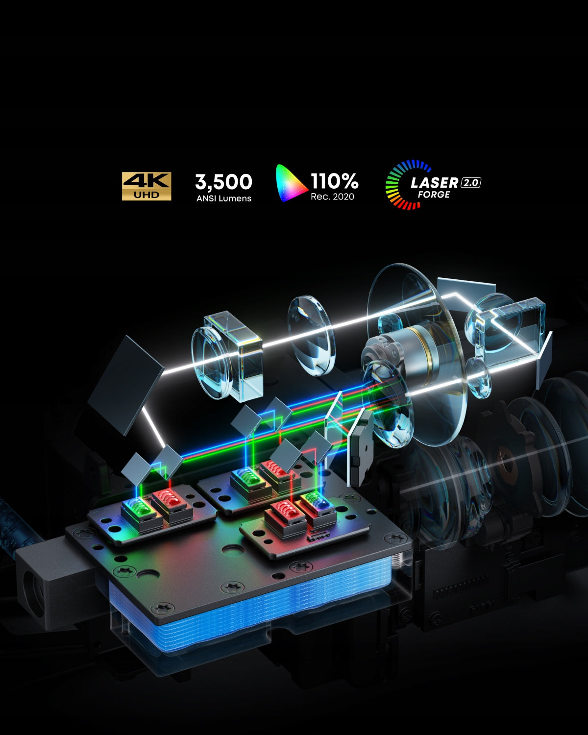Nebula X1 Triple Laser 4K Projector, 3500 Ansi Lumens, 40W Stereo Smart Manufacturer code D2351
