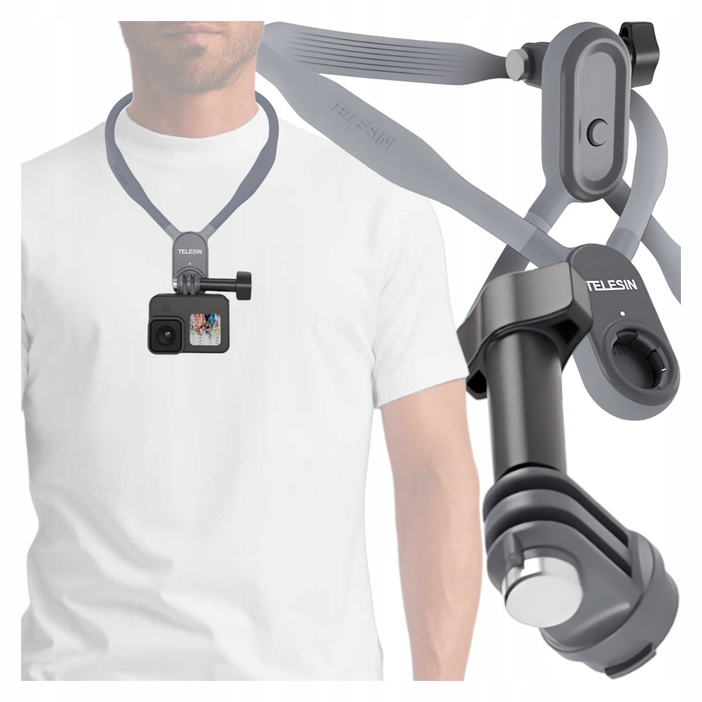 Neck Mount TELESIN for GoPro DJI Insta360 SJCAM Camera Band Mount Packaging status original