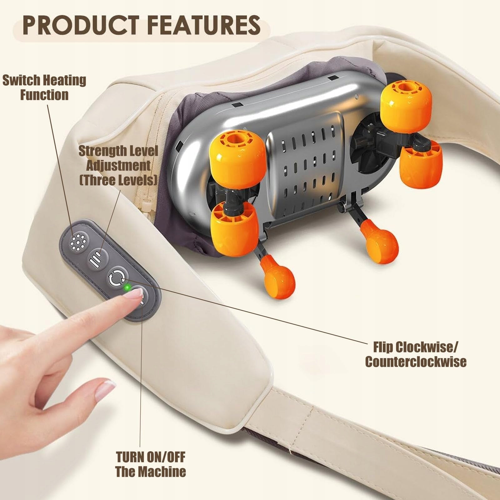 Neck and Shoulder Massager, Cordless with Heat, Shiatsu Massage Device Packaging status original