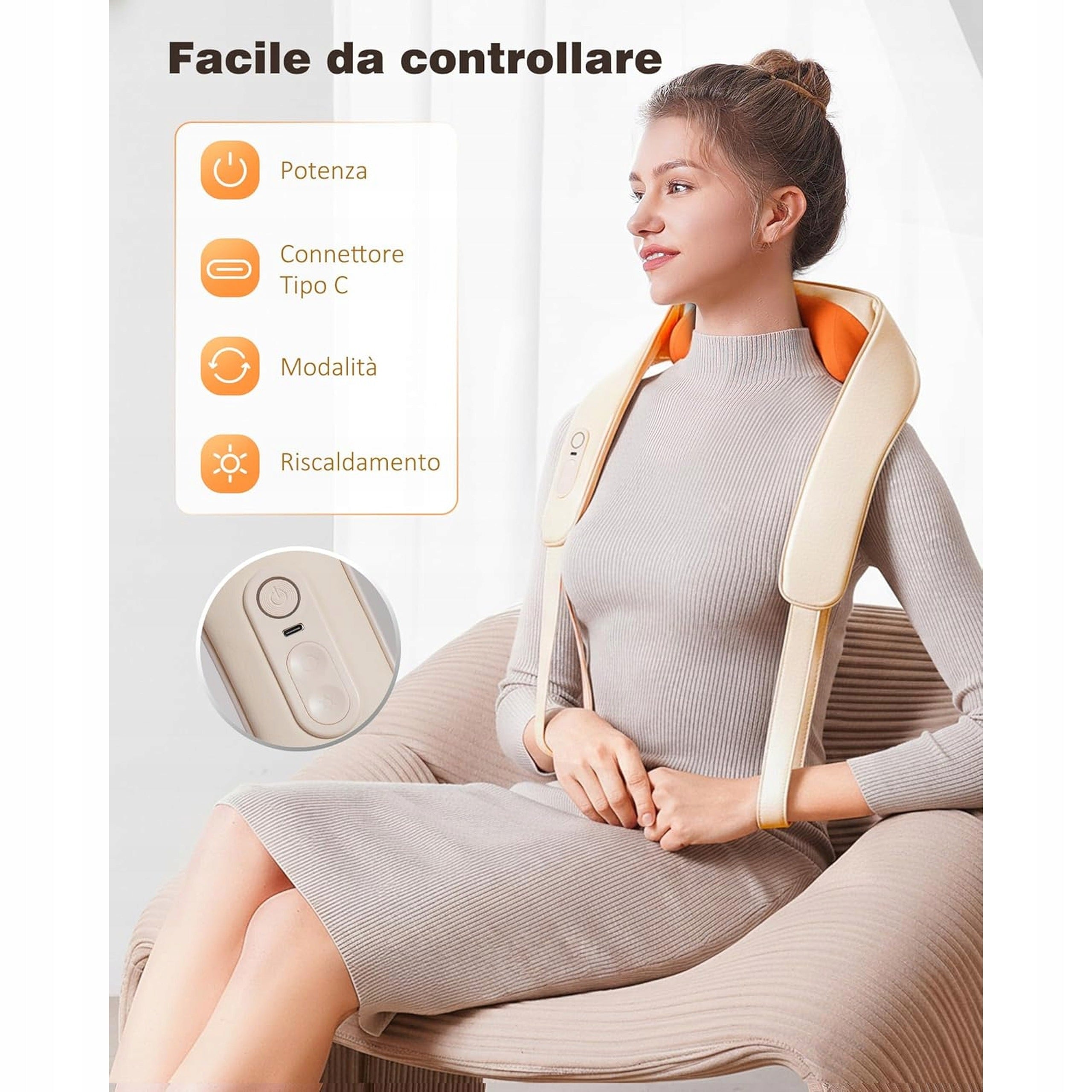 Neck and Shoulder Massager Wireless Shiatsu 4D with Graphene Heating Brand no brand