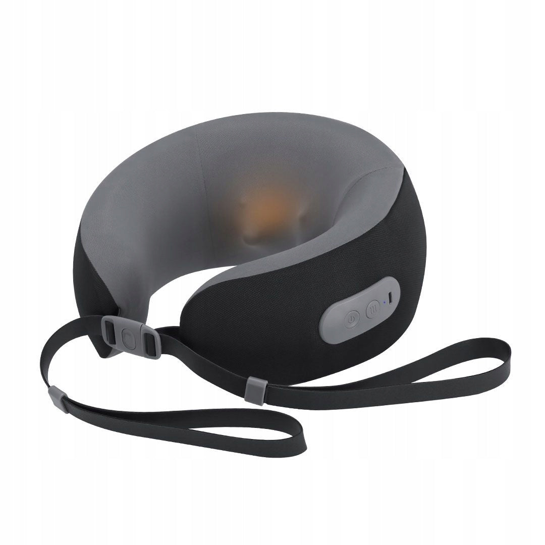 Neck massage pillow USB croissant travel headrest with massage 1200 mAh Medical device no