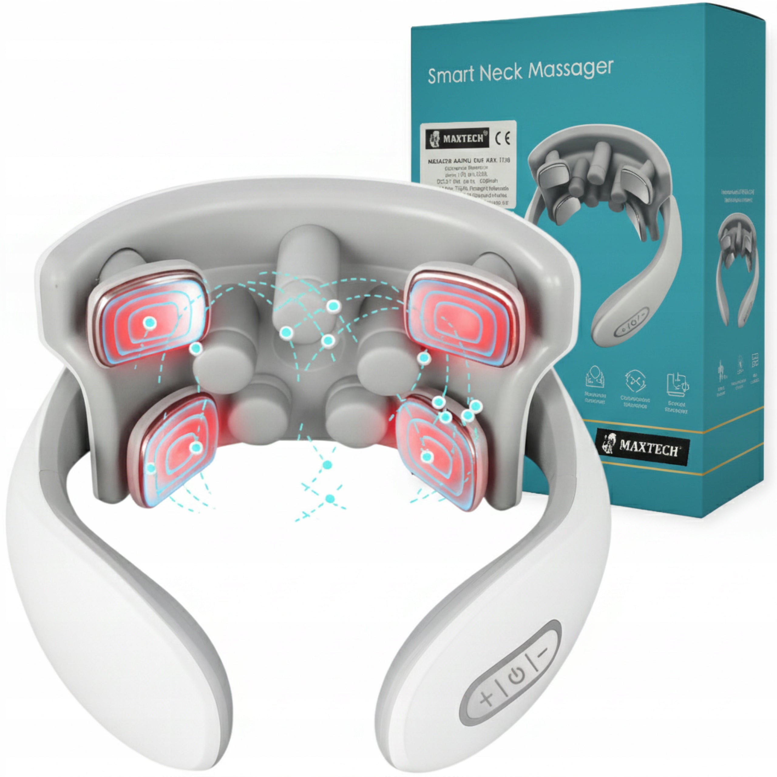 Neck massager MAXTECH EMS neck electrostimulator wireless 9 heads