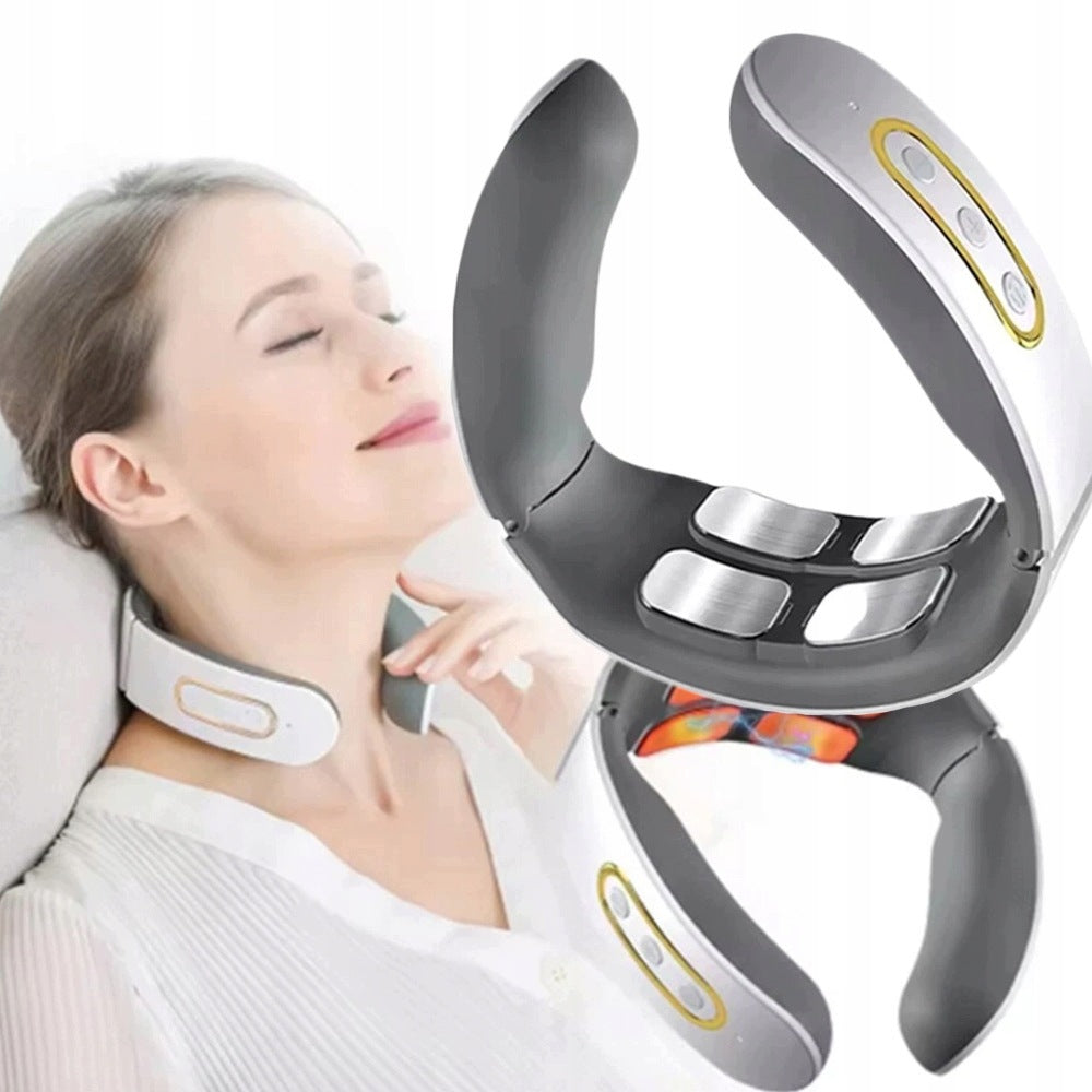 Neck massager electrostimulator multifunctional heated