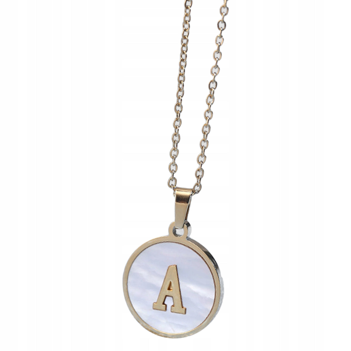 Necklace with initials in the form of letters Minimalistic round gold EAN (GTIN) 9341432928175