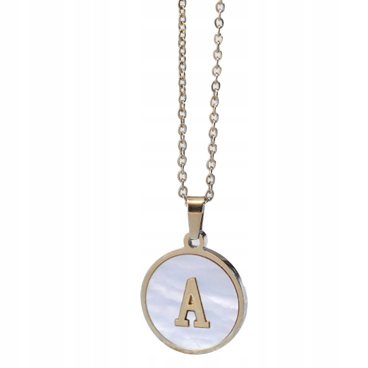 Necklace with initials in the form of letters Minimalistic round gold Manufacturer no brand