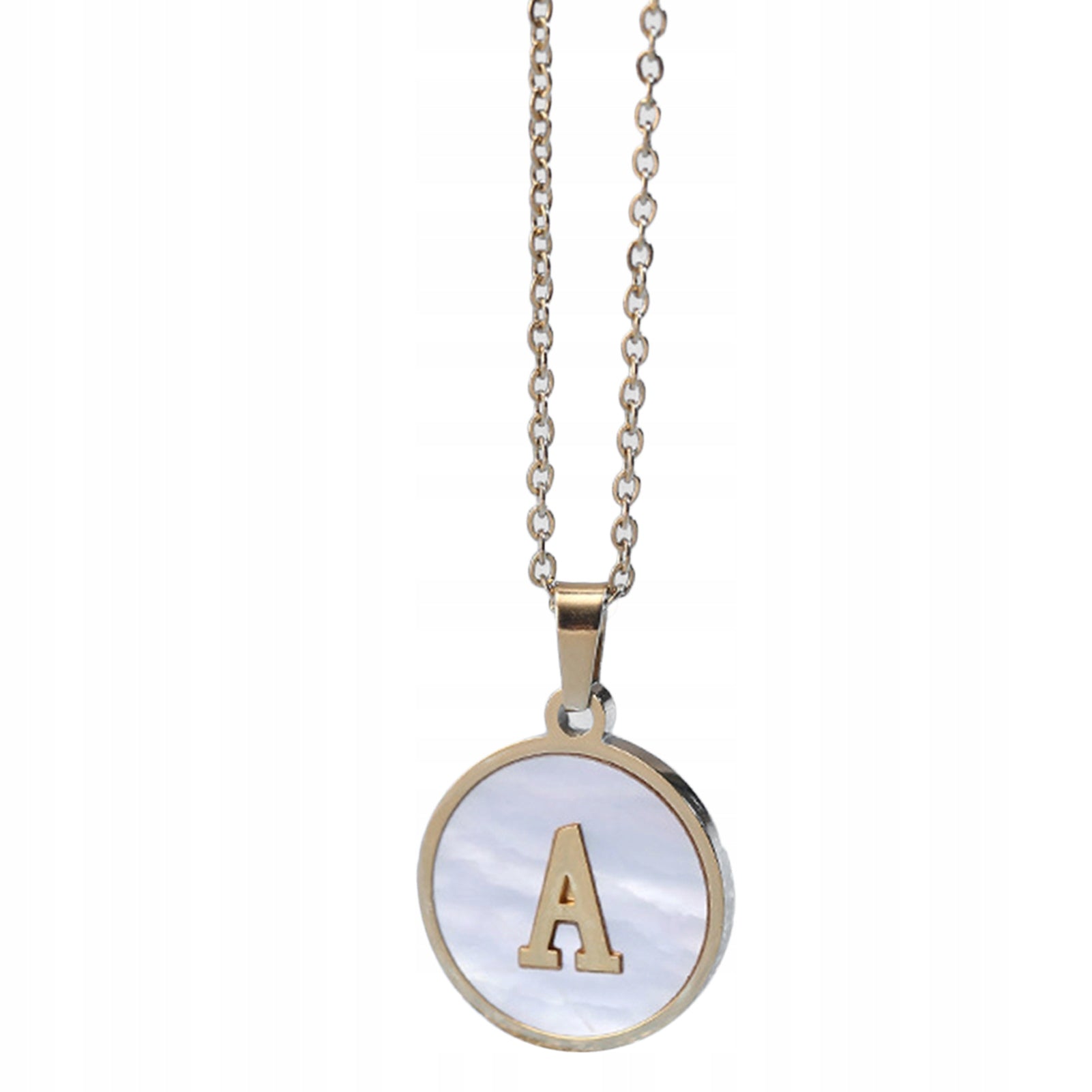 Necklace with initials in the form of letters Minimalistic round gold Manufacturer no brand