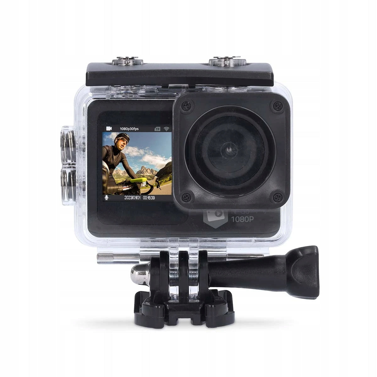 Nedis ACAM31BK Full HD sportovní kamera s předním displejem, Wi-Fi, vodotěs Color black