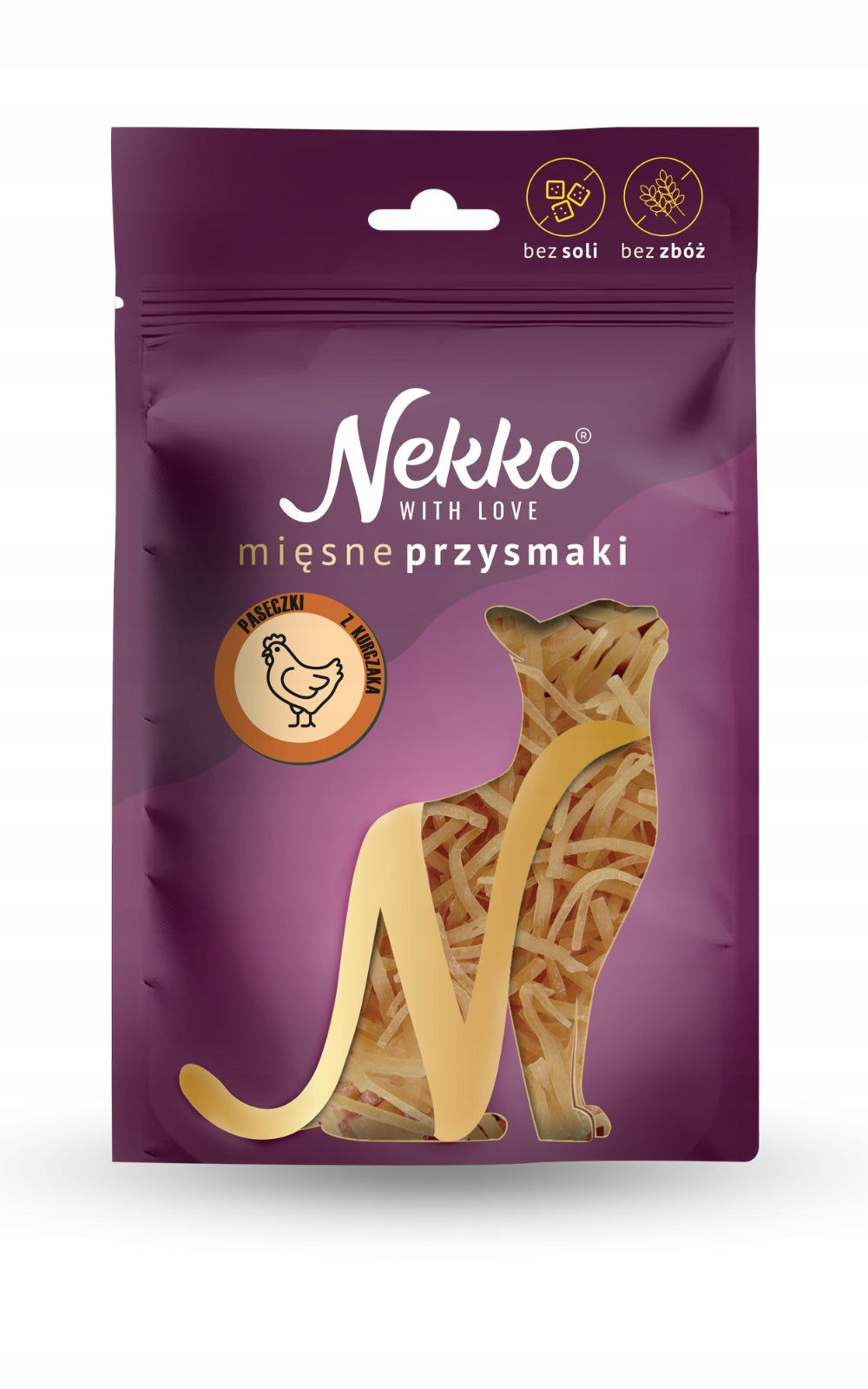 Nekko Meat Treats for Cat CHICKEN STRIPS 50g Packaging status original