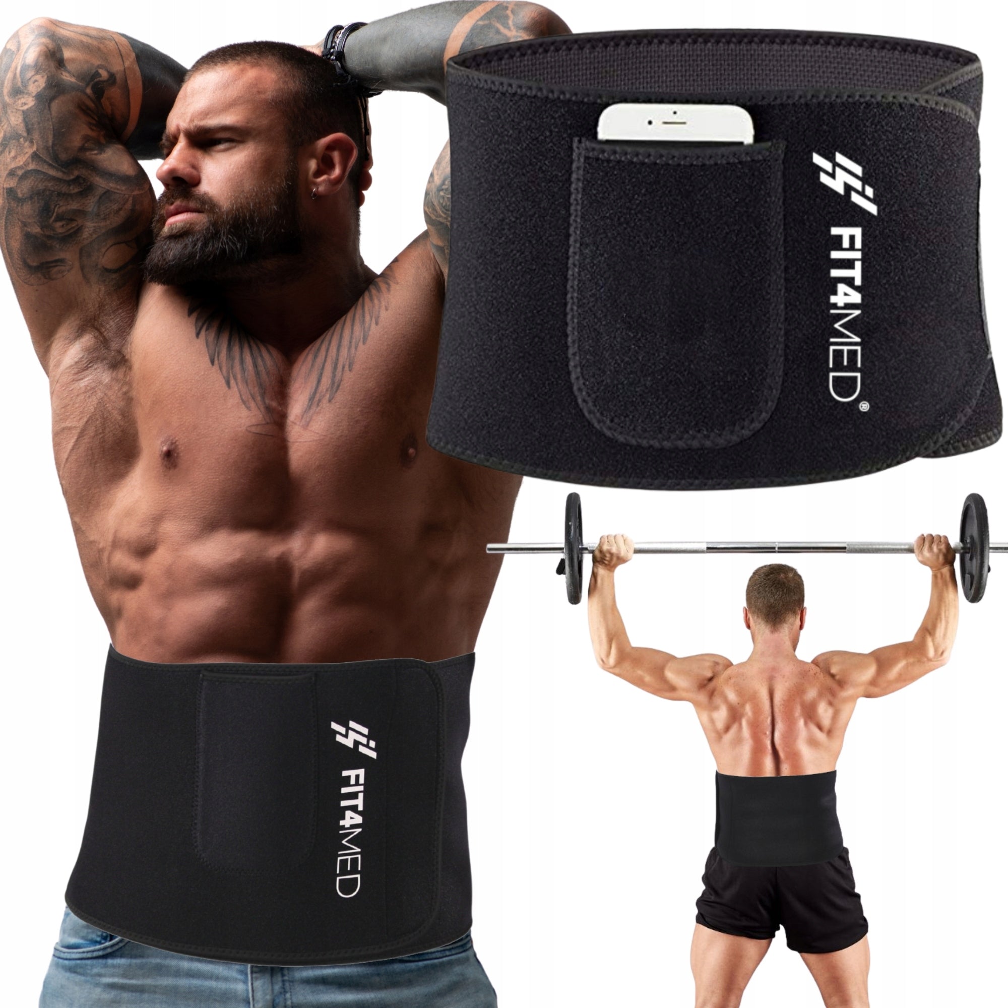 Neoprene Belt Slimming Spine Relief for Fitness Wide 25cm Color black