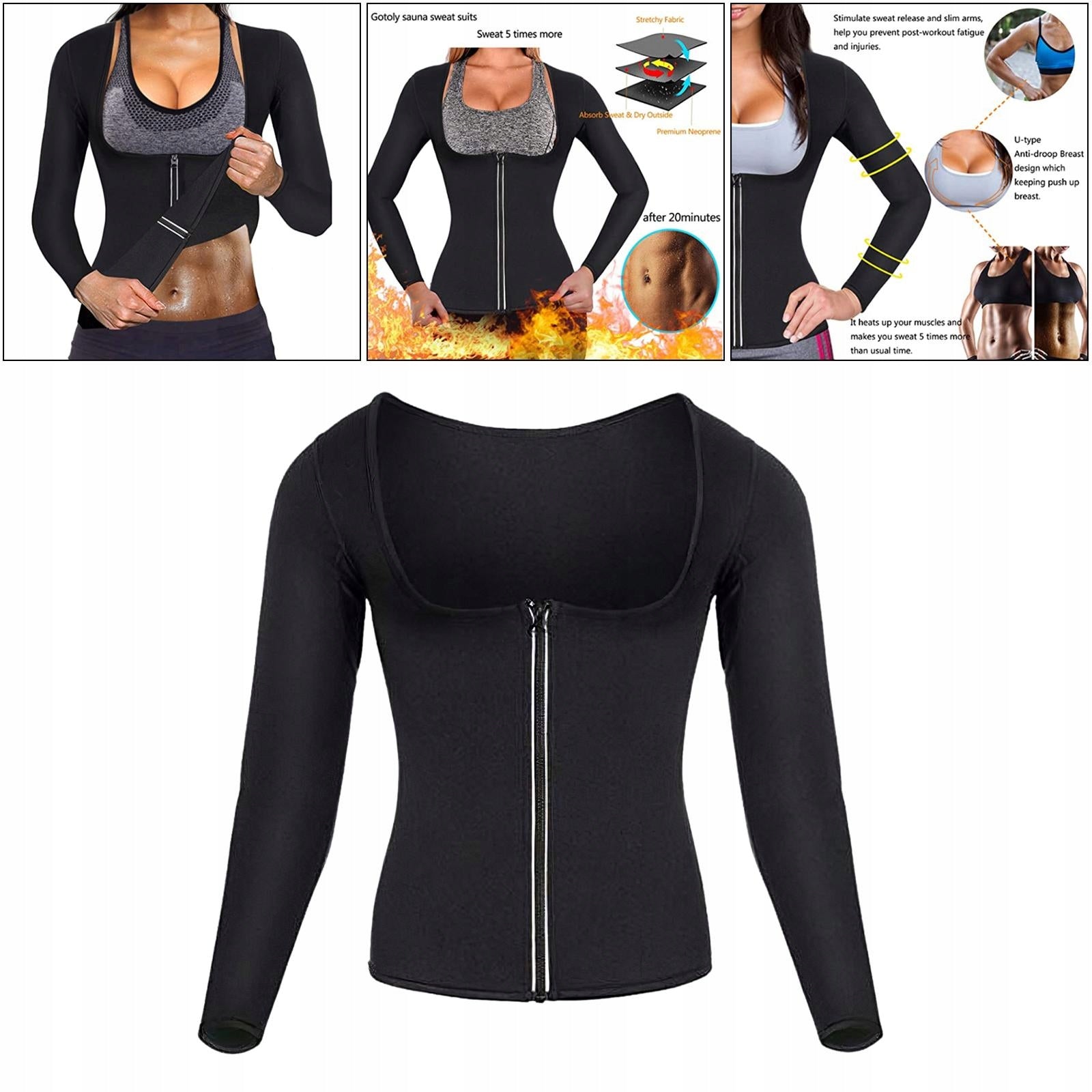 Neoprene Shirt Corset Sauna Suit Jacket Tops XL Brand no brand