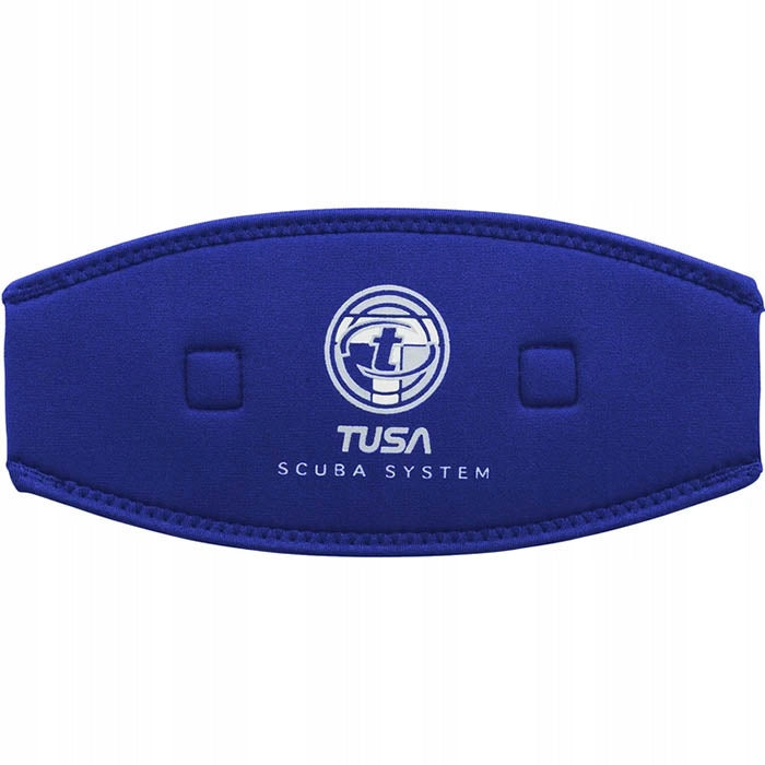 Neoprene overlay Tusa for diving mask strap blue