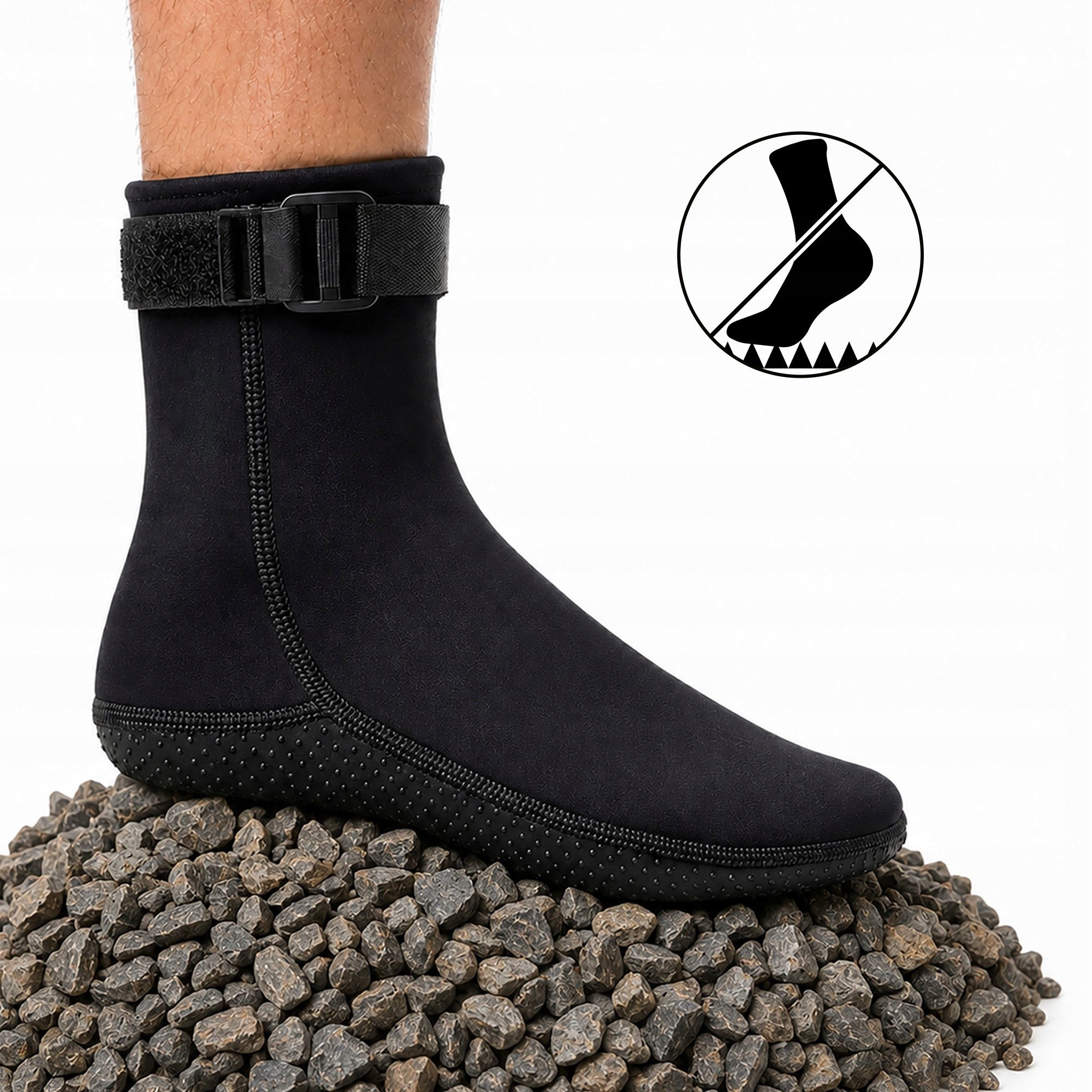 Neoprene socks for water VARG walrus swimming diving Roz L Color black