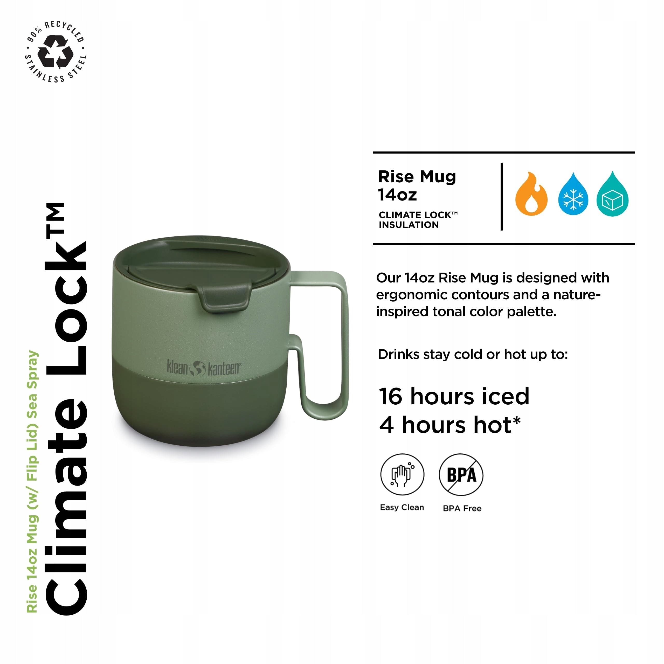 Nerezový termohrnek s uchem Rise 414 ml Klean Kanteen Sea Spray Number of cartridges included in the kit 1