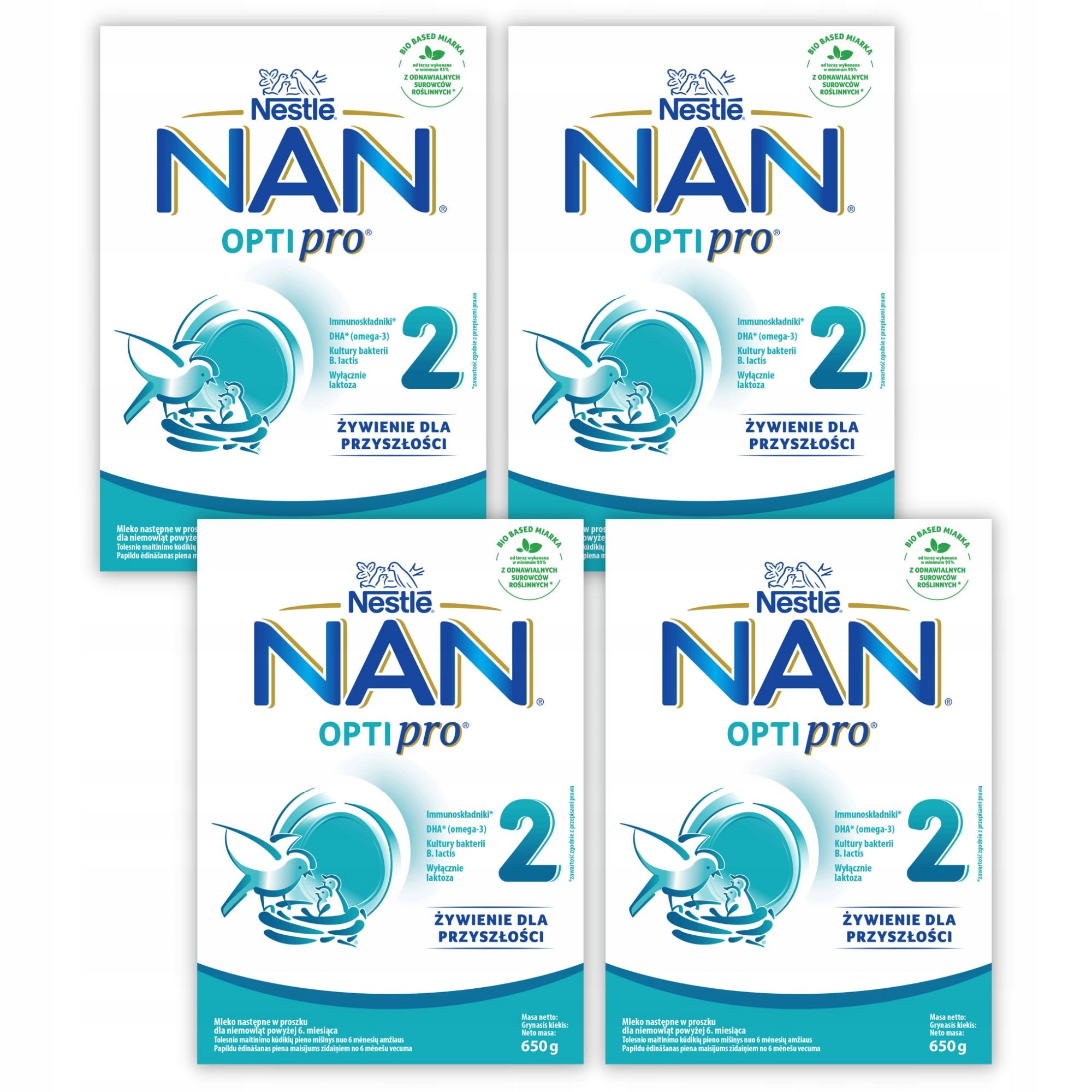 Nestle Nan Optipro 2 milk modified after 6 months Set of 4x 650 g