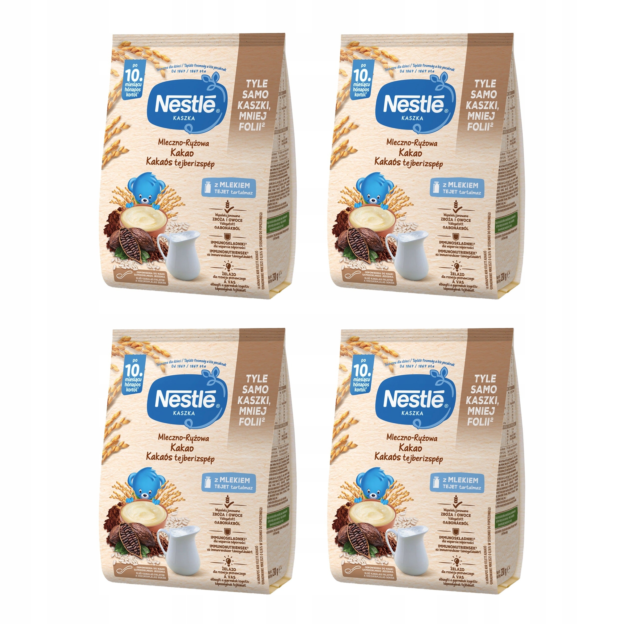 Nestlé milk and rice cocoa porridge for children after 10 months 230 g x4