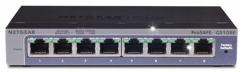 Netgear GS108E 8-Port Gigabit Ethernet Switch with QoS and VLAN
