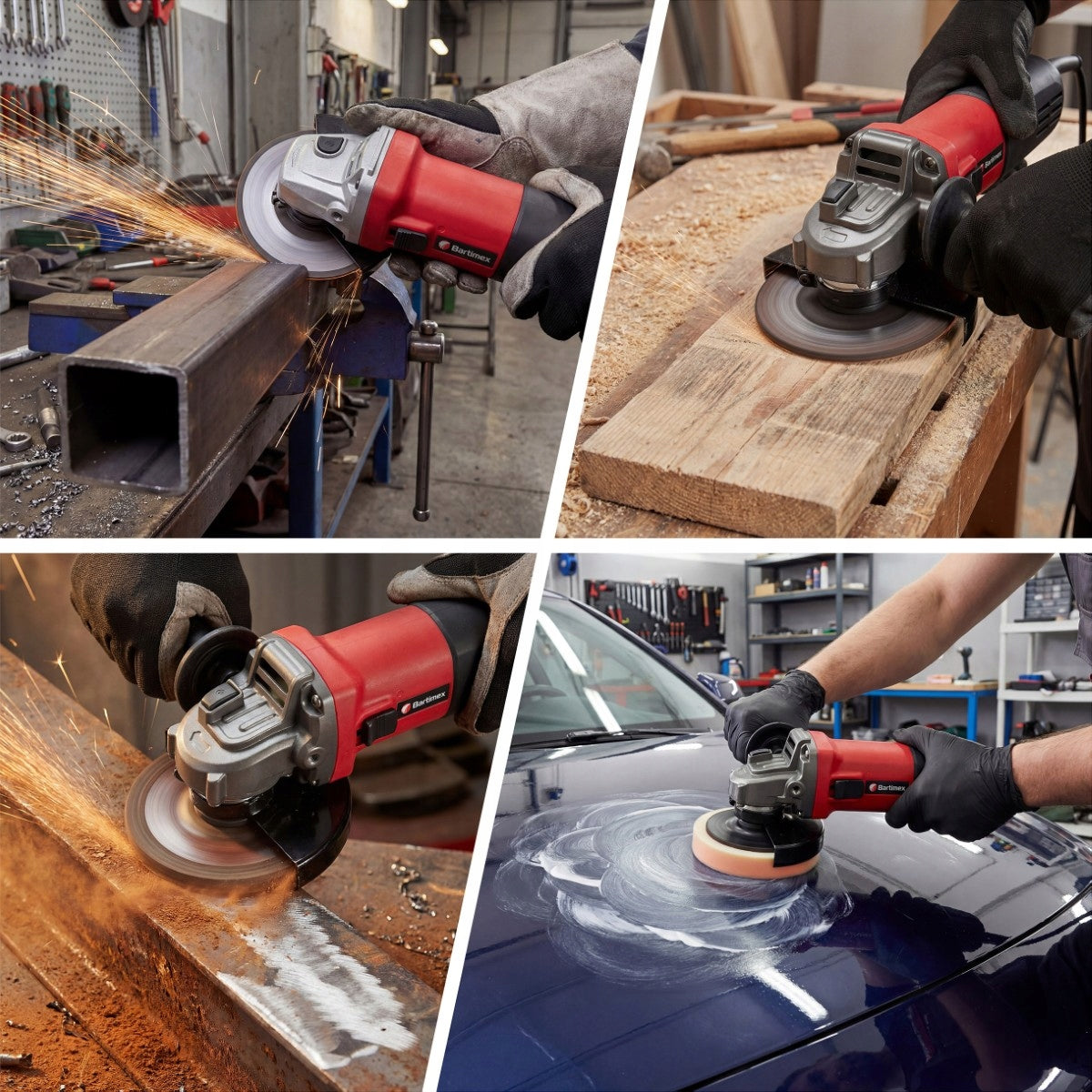 Network Angle Grinder 230V Suitcase Set of 10 Discs Rubber Angle Manufacturer code BM-AG-100F
