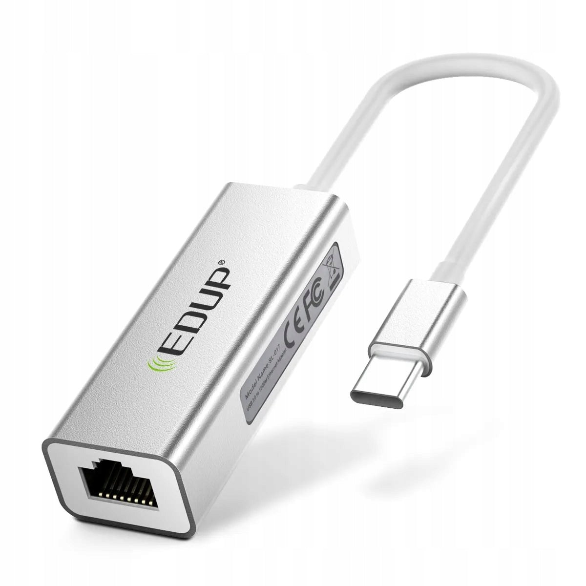 Network Card LAN Adapter USB-C To RJ45 1G 10/100/1000Mbps Silver EDUP