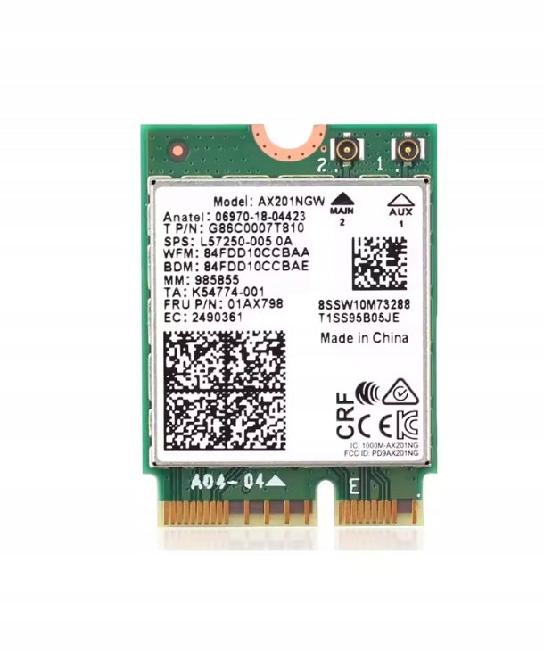 Network WiFi 6 AX201NGW 3000Mbps 2.4Ghz/5Ghz M.2 Key E CNVio