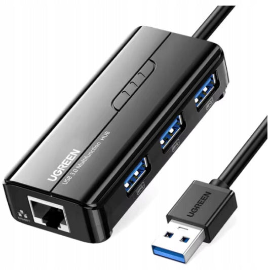 Network adapter Ugreen 20265, USB 3.0, RJ-45, black
