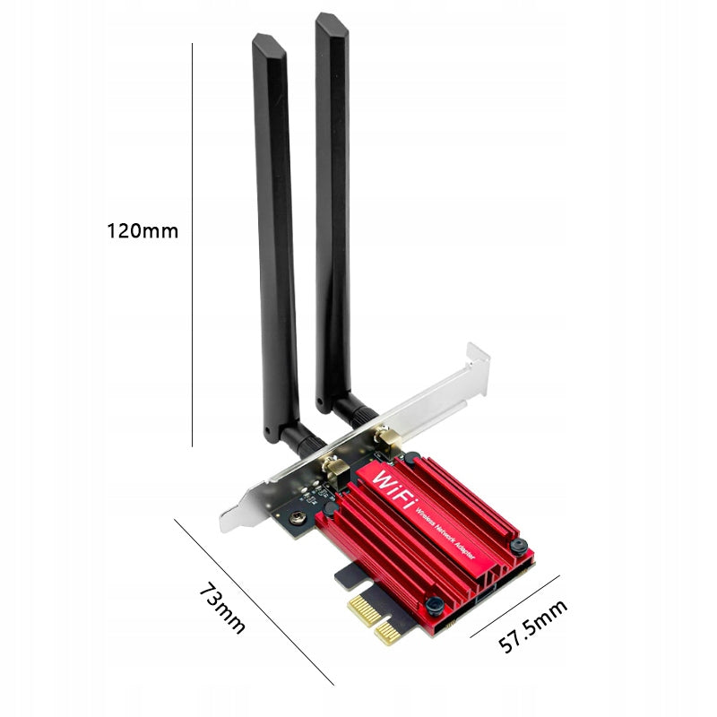 Network adapter with Intel AX210 WiFi 6E and Bluetooth 5.3 PCI-E for PC Manufacturer code ATC260326