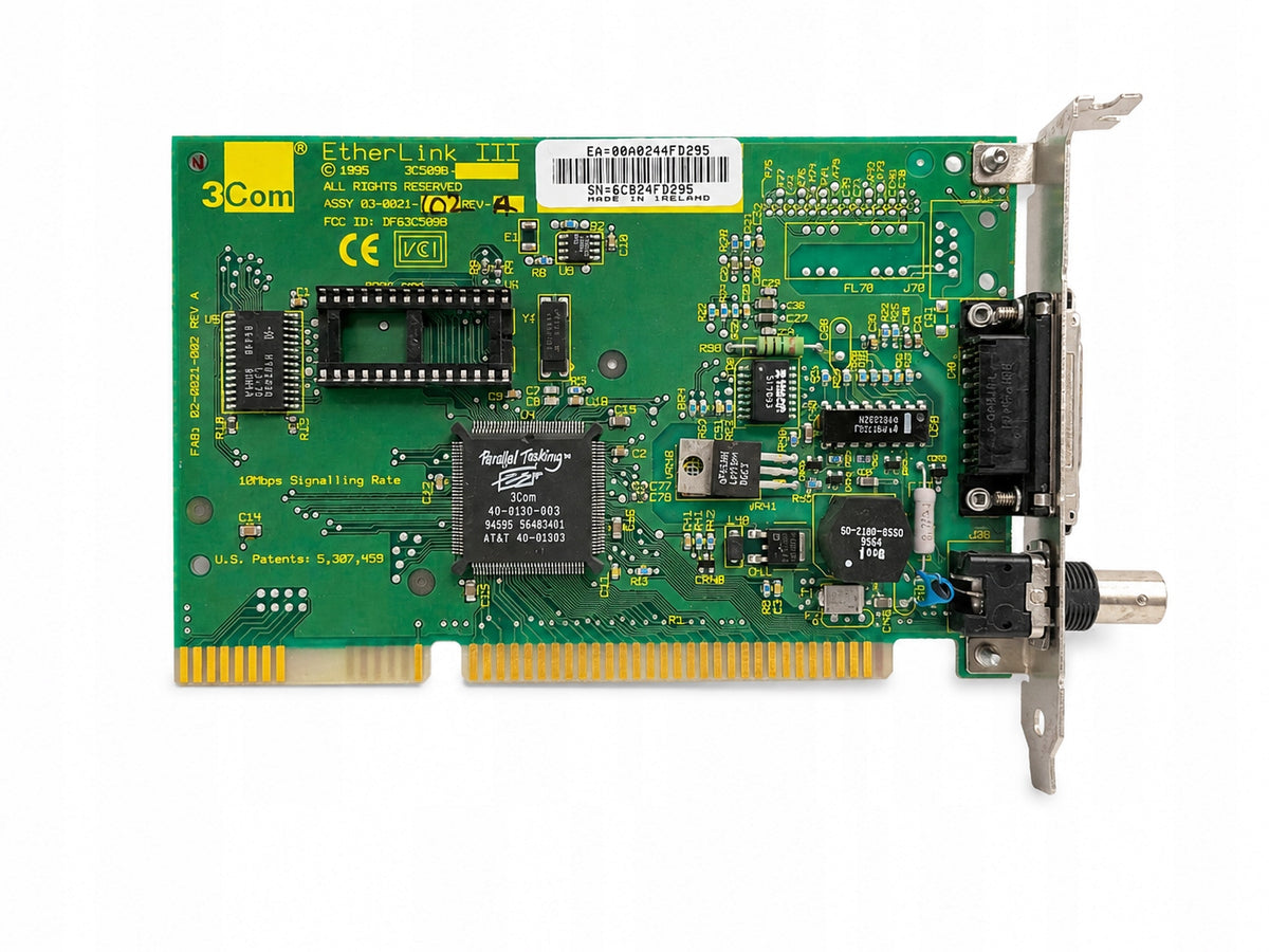 Network card 3Com EtherLink III 3C509B ISA BNC AUI retro new NOS