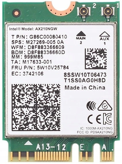 Network card for laptop Intel WiFi 6 6E AX210 Bluetooth 5.3 5374Mbps M.2 Packaging status original