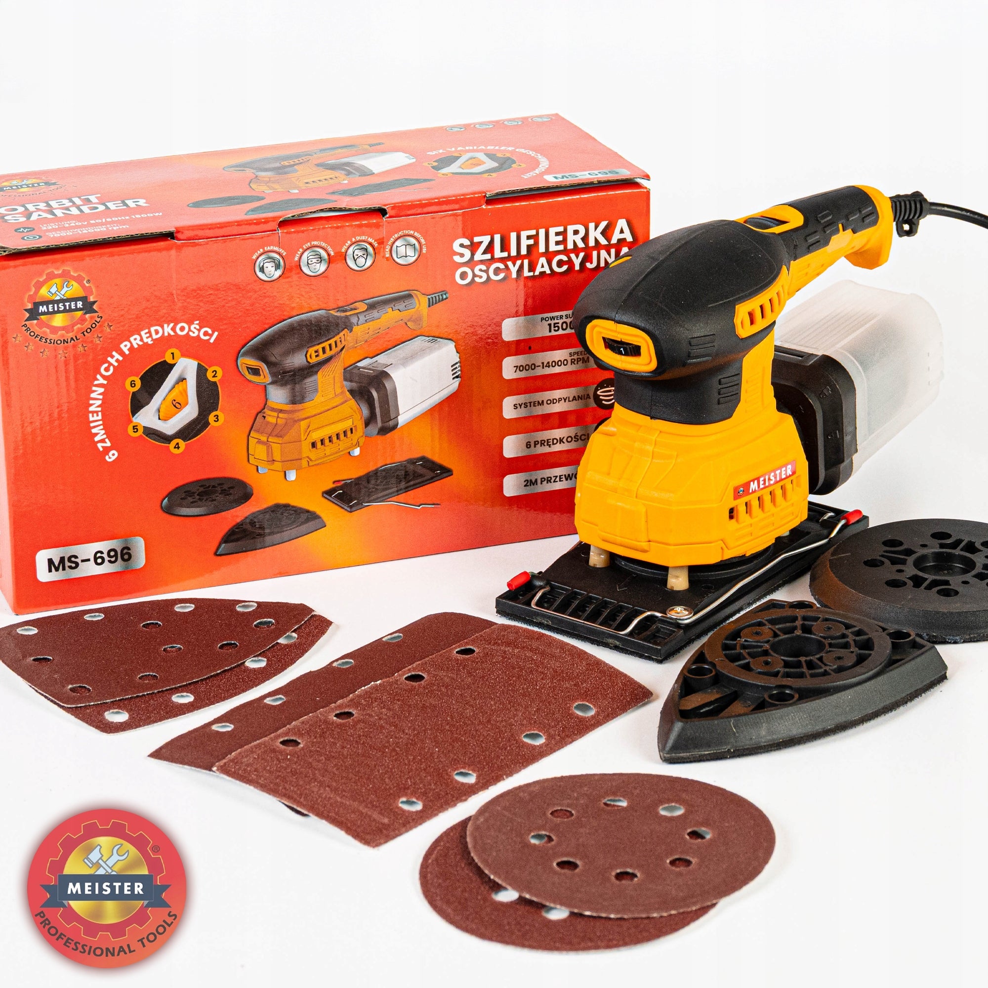 Network oscillating sander Meister 1500 W 240 V 6 speeds