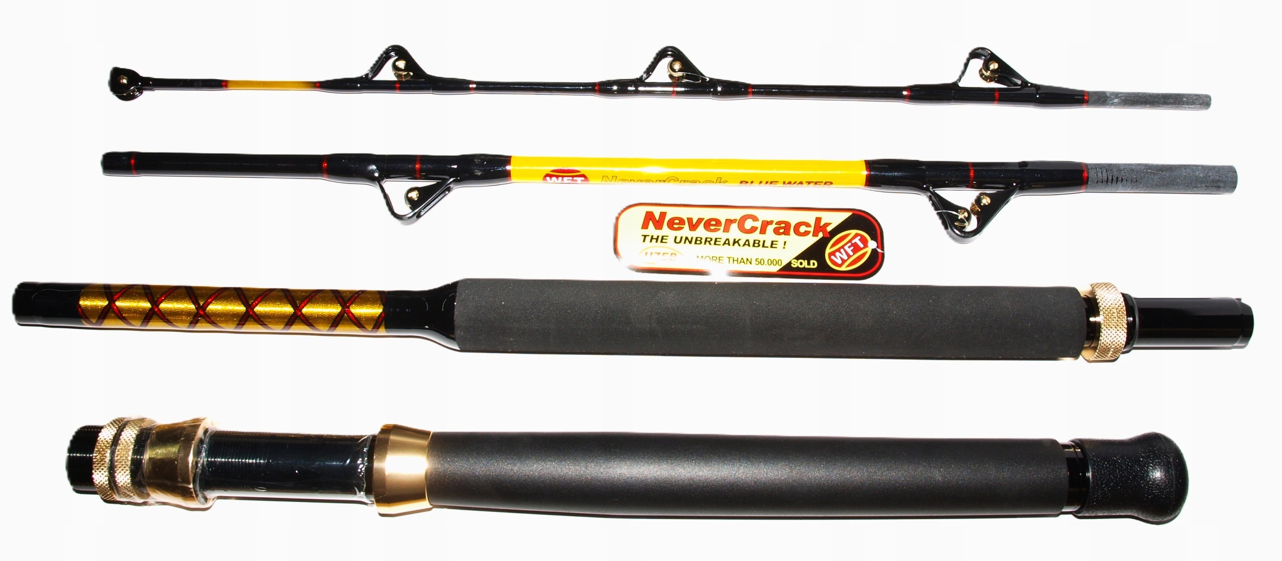 Never Crack BLUE WATER 2,1m. 300-900g, TRAVEL 4pcs trolling, sea fishing rod