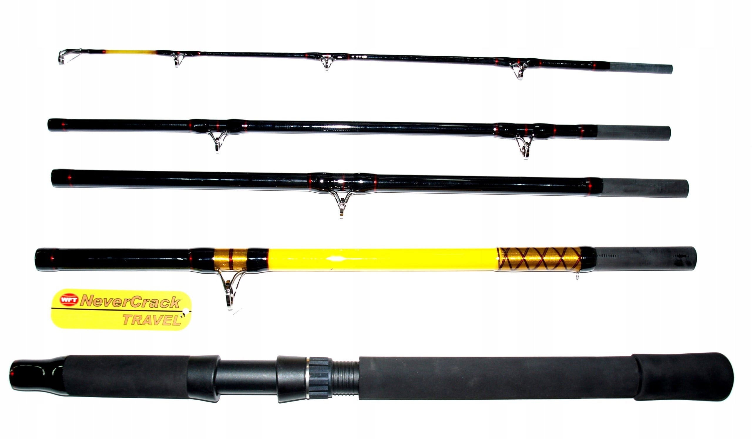 Never Crack CATFISH 2.6m, 200-1000g, TRAVEL Rod, 5-Piece