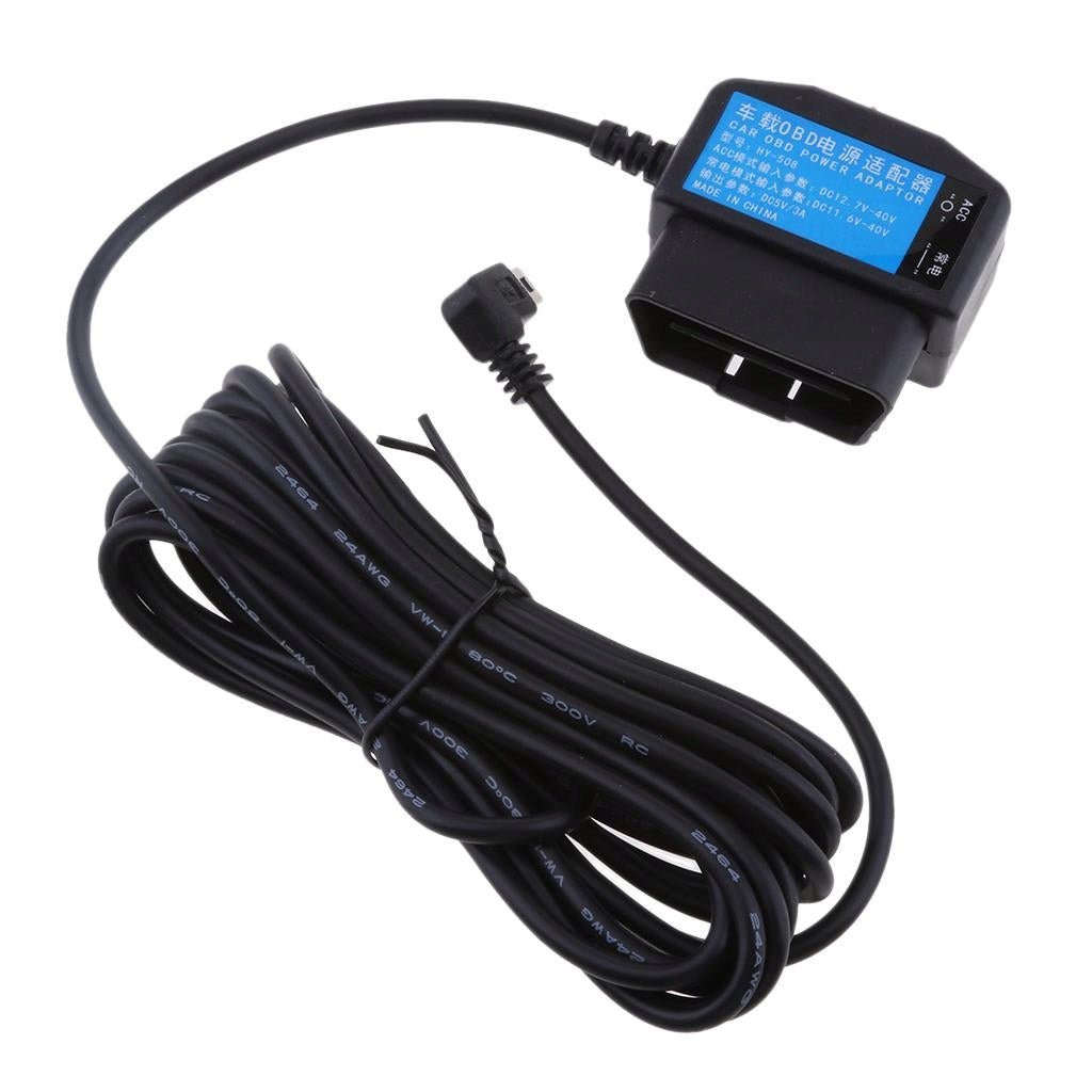 New 12/24V to 5V/3A In Car Cam Hardwire Kit with Mini USB Head Cable