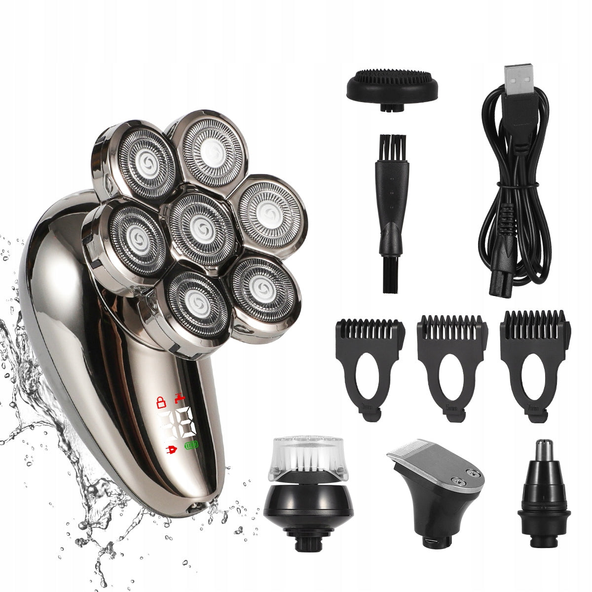 New 5IN1 WIRELESS MEN'S FACIAL HAIR SHAVER Packaging status original
