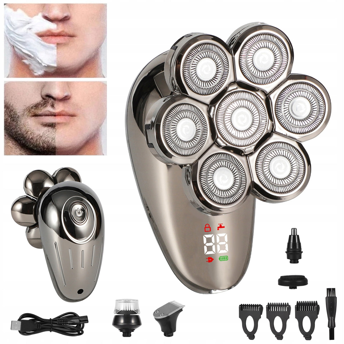 New 5IN1 WIRELESS MEN'S FACIAL HAIR SHAVER