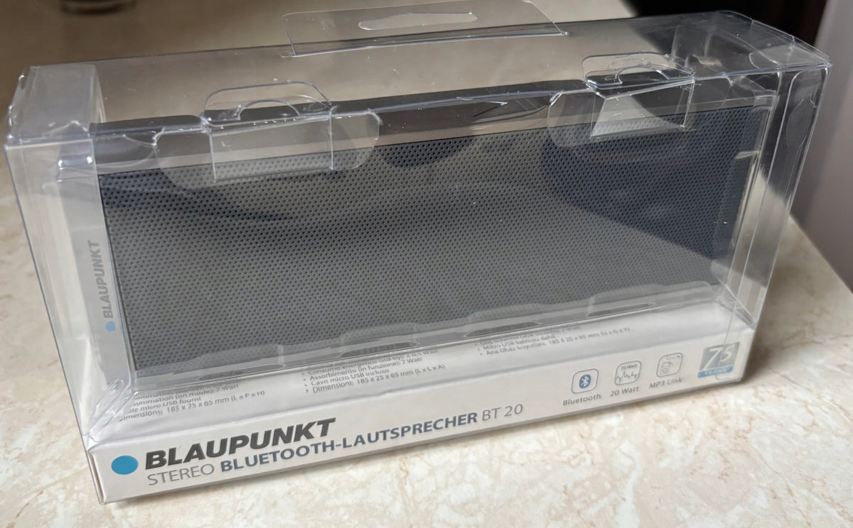 New Aluminum Portable BLUETOOTH Speaker BT 20 BLAUPUNKT SILVER 20WATT Manufacturer code 20