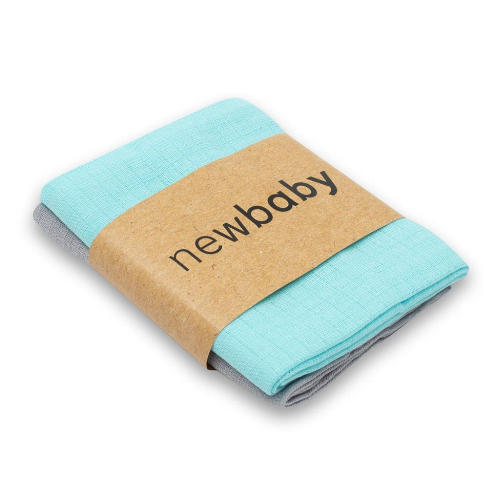 New Baby Cotton Diapers Tetra 2pcs Turquoise Grey EAN (GTIN) 8596164111536