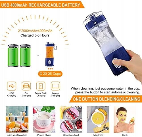New Juicer Portable Charging Small Juice Cup Home Kitchen Multif Power 600 W