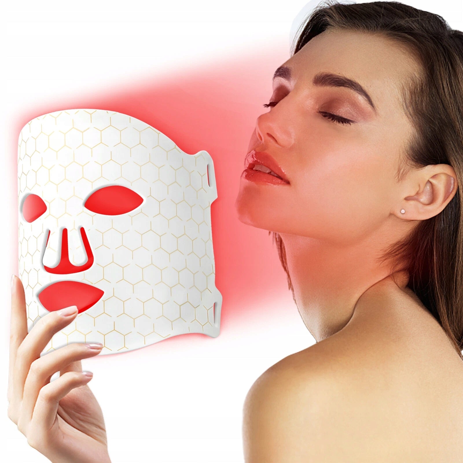 New LED Face Light Therapy Mask - 7 Color Modes, with Remote Control