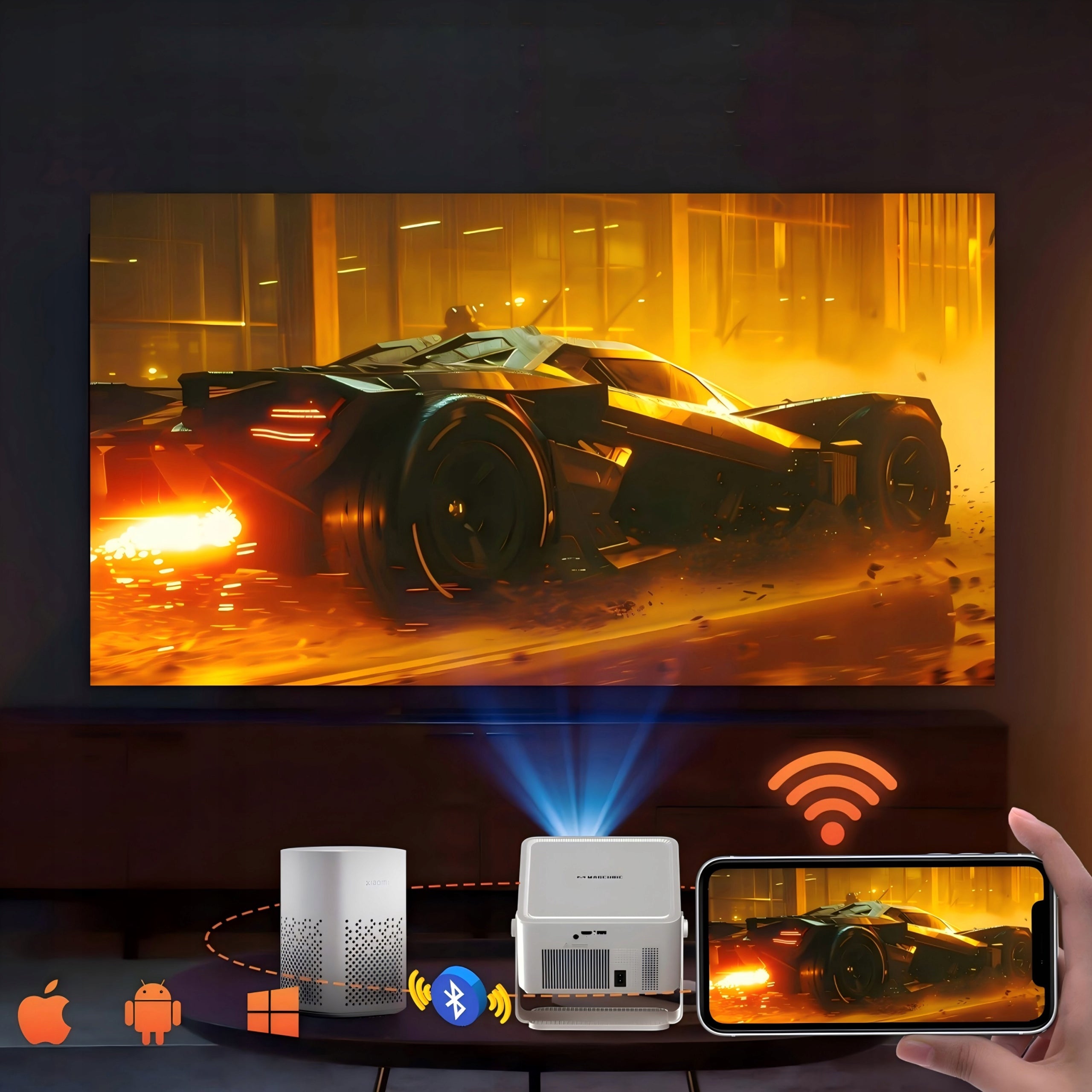 New Magcubic HY450MAX mini projector 1100Ansi 1080P Wifi6 12W HIFI speaker Manufacturer code 9331522605512
