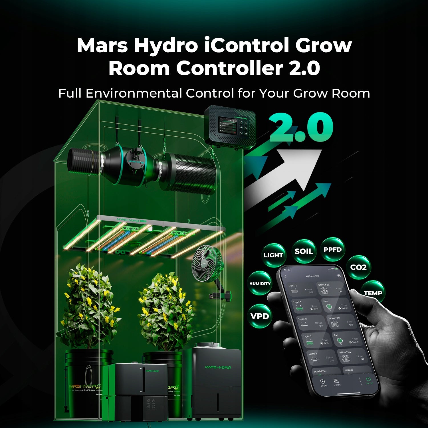 New Mars Hydro iControl Smart Environmental Grow Room Controller – WiFi App Packaging status original