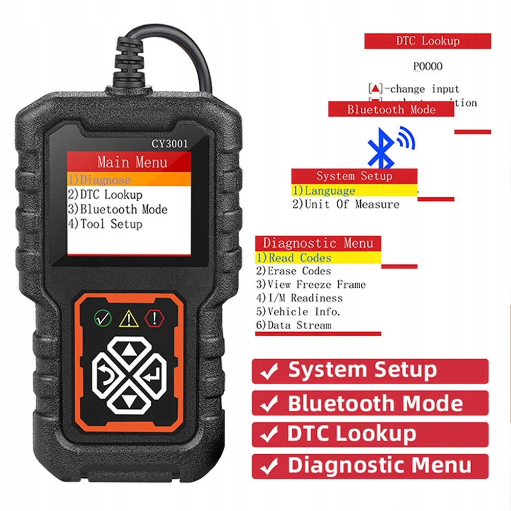 New OBD2 Scanner CY3001 2024 Diagnostics Fault Reader And Code Delete Brand no brand