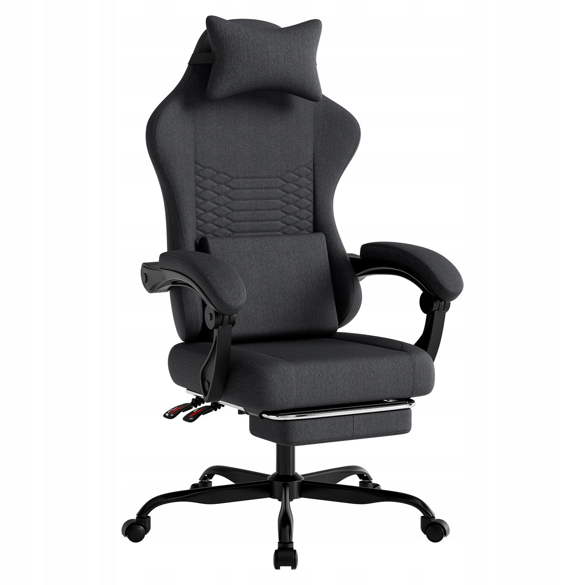 New Style Gaming Chair Material Office Massage with Footrest Black