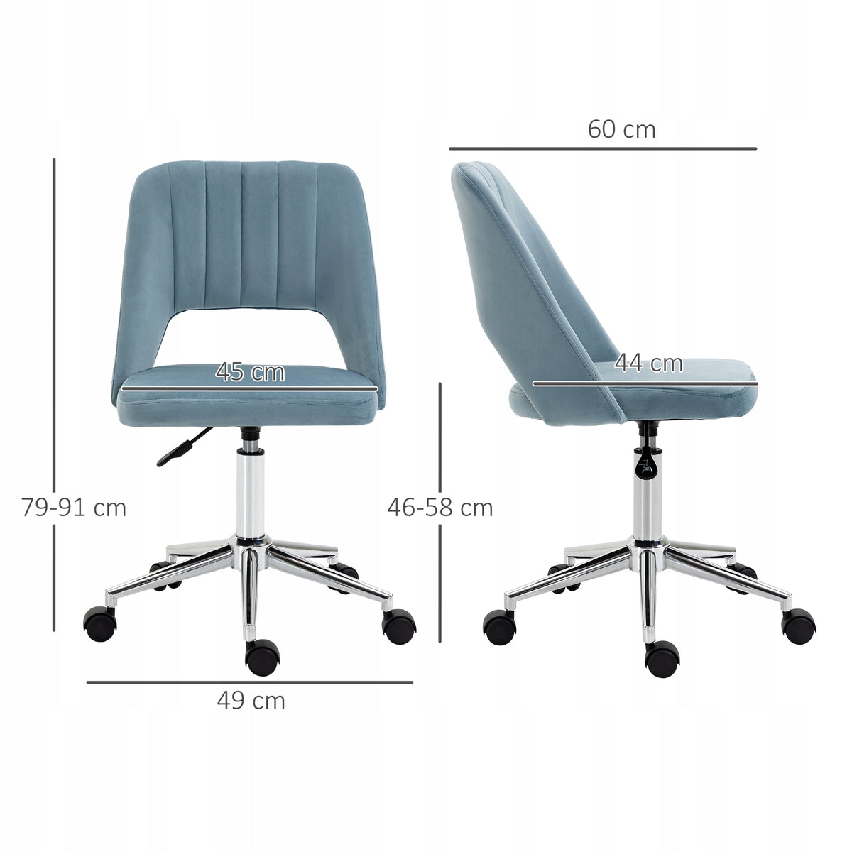 New Style Swivel Office Chair, Blue Velvet Brand no brand