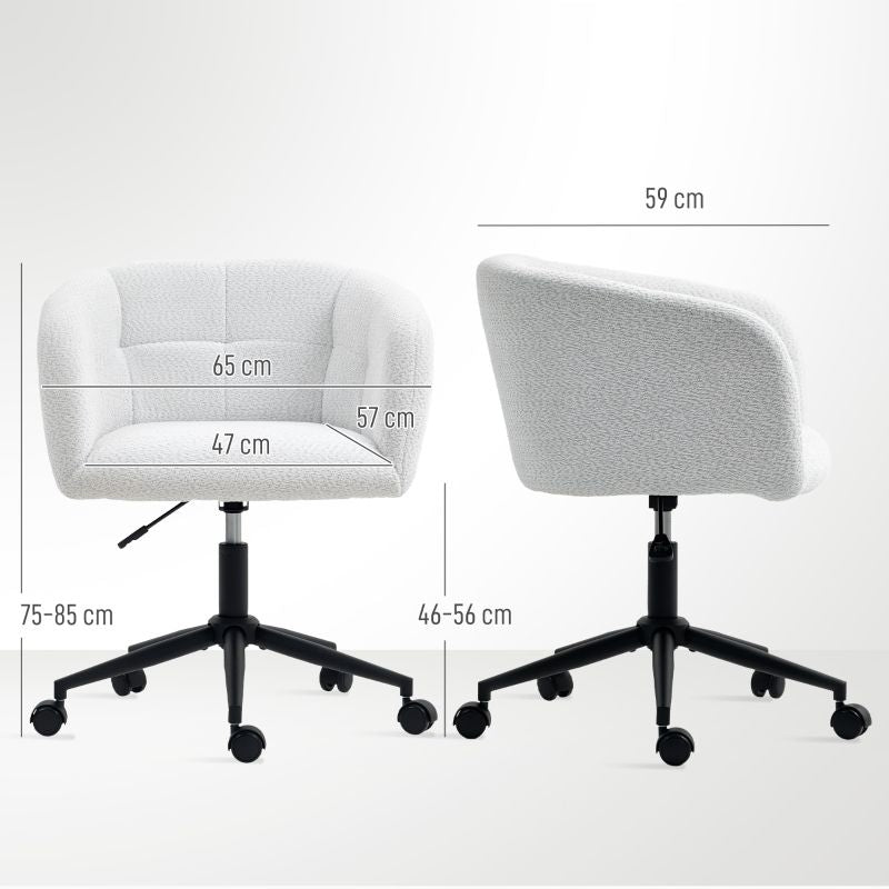 New Style Upholstered Office Chair, Plush, Swivel, Cream+Black Brand no brand