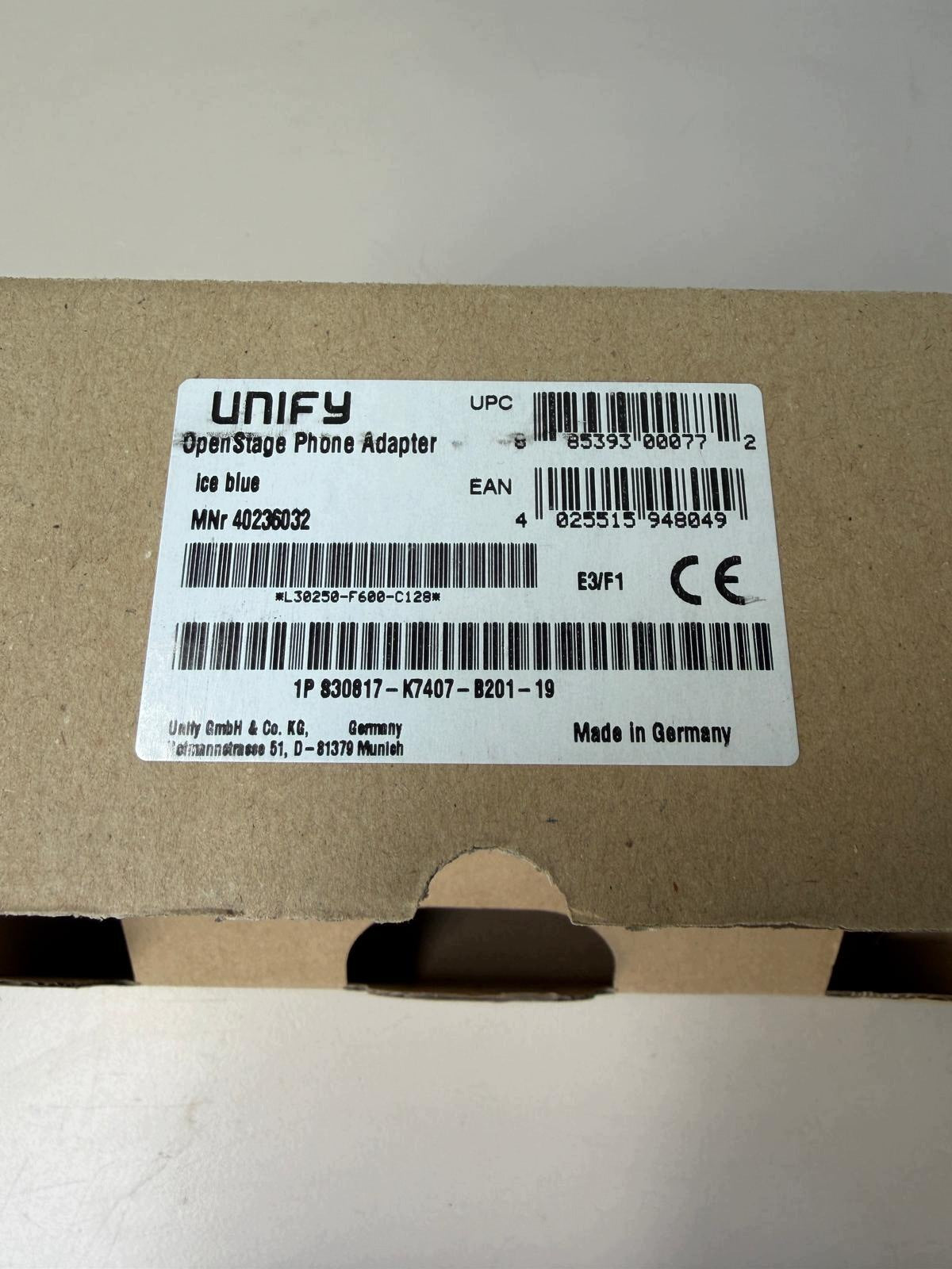 New Unify OpenStage Phone Adapter S30817-K7407-B201-19 L30250-F600-C128 Manufacturer code 1P